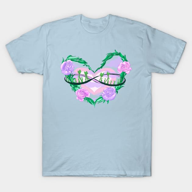 Polyam Heart T-Shirt by Lustrous Art & Design